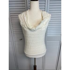 Heartsoul sleeveless lace overlay summer blouse women  junior's size large